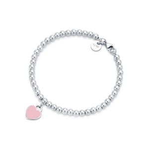 Authentic Tiffany & Co. Pink Heart Bead Bracelet